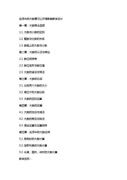 生活中的大数复习公开课教案教学设计