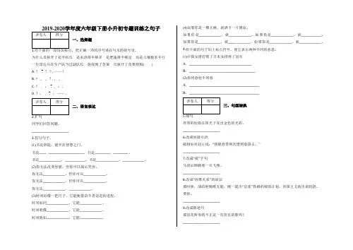 六年级语文下册小升初专题训练之句子及答案-人教部编版