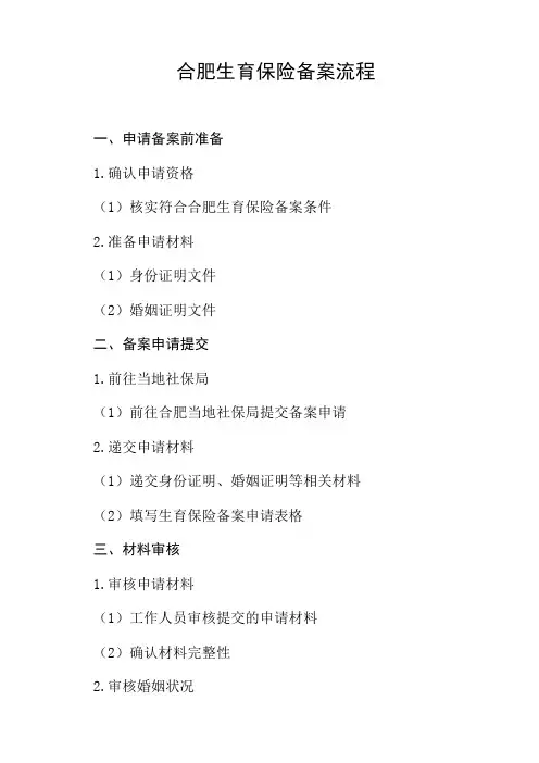 合肥生育保险备案流程