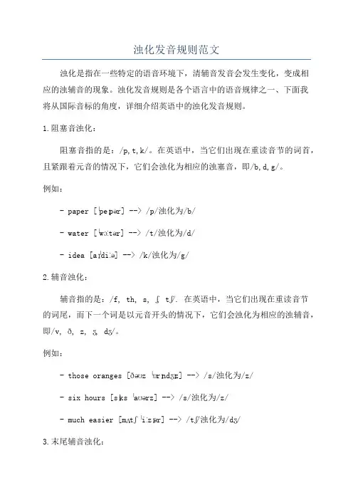 浊化发音规则范文