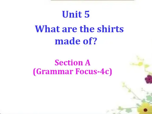 Unit 5 Section A (Grammar Focus-4c) 人教版英语九年级全册同步课件 共17张(共17张PPT)