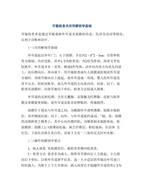 耳镜检查术应用解剖学基础