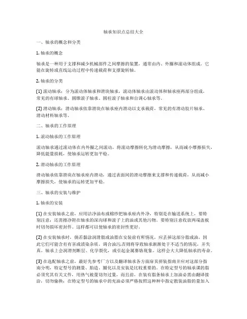 轴承知识点总结大全