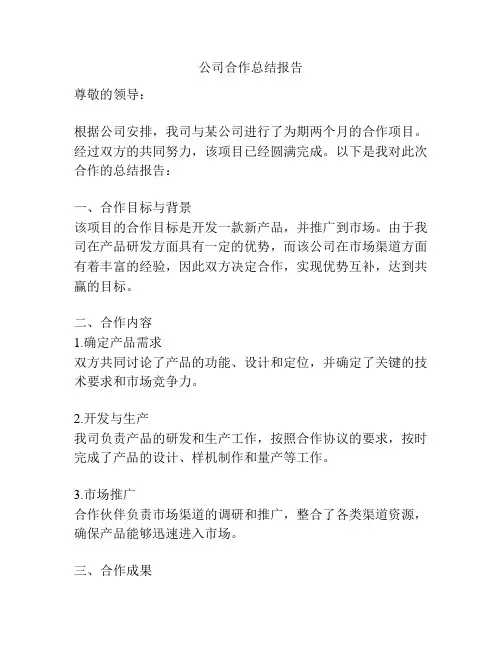 公司合作总结报告