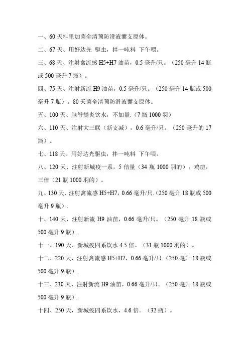 青年鸡防疫流程