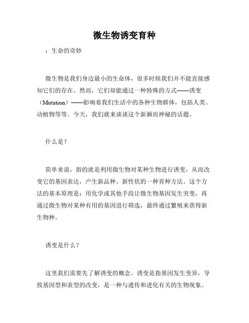 微生物诱变育种
