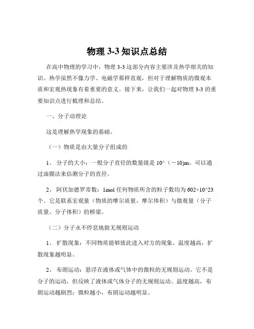 物理3-3知识点总结