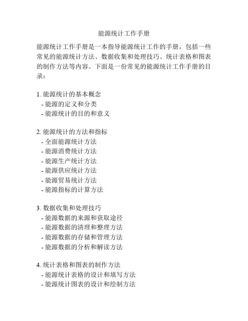 能源统计工作手册