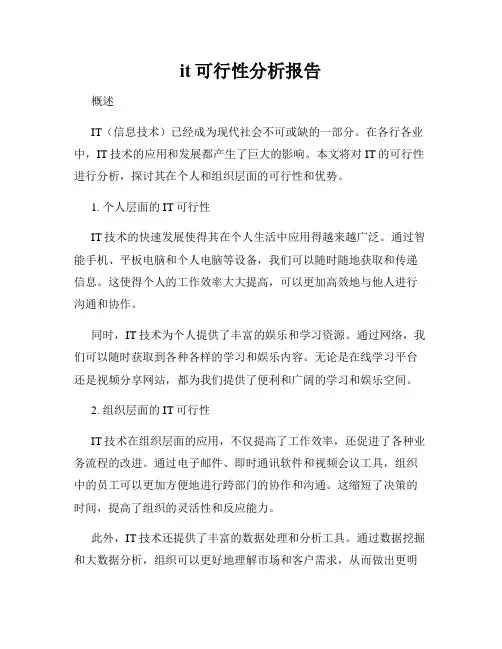 it可行性分析报告