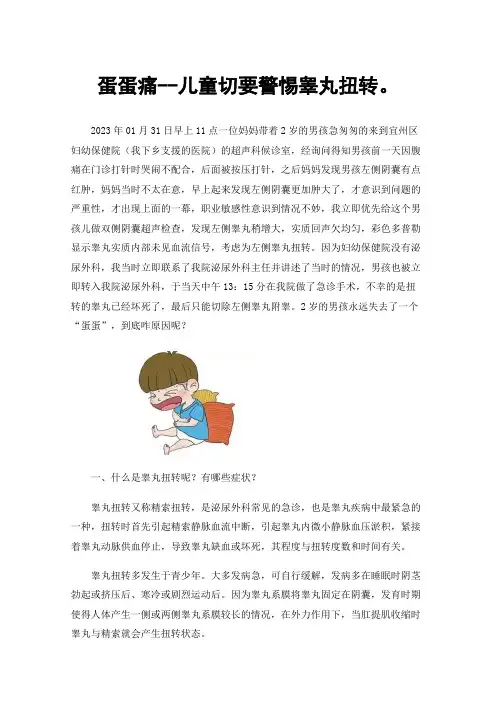 蛋蛋痛--儿童切要警惕睾丸扭转。