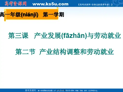 沪教版高一政治上册产业结构调整和劳动就业课件