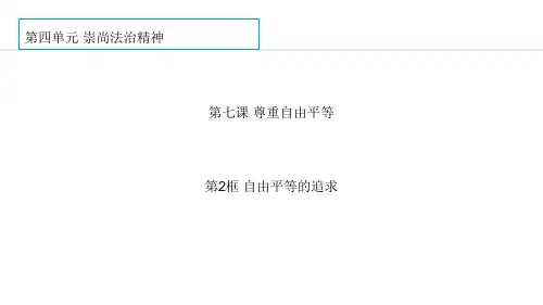 《自由平等的追求》PPT