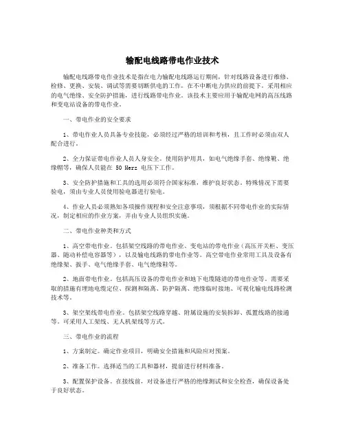 输配电线路带电作业技术