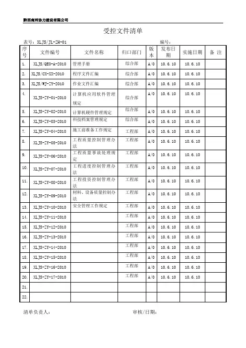 三证认证体系表
