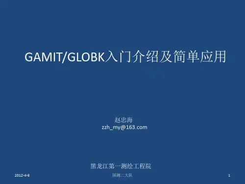 GAMIT GLOBK入门介绍及应用