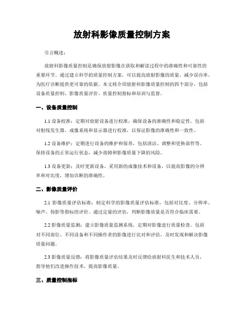 放射科影像质量控制方案