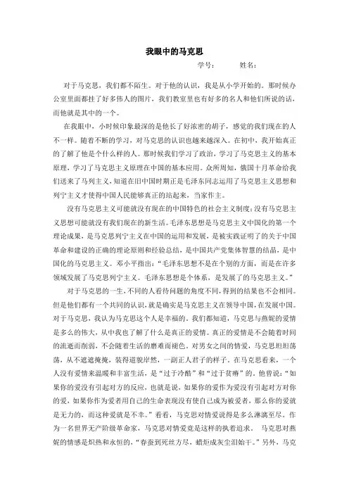 我眼中的马克思