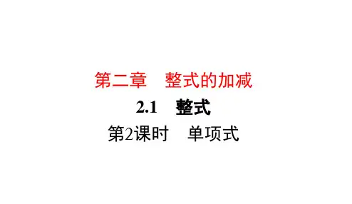 人教版数学七年级上册第2课时 单项式课件