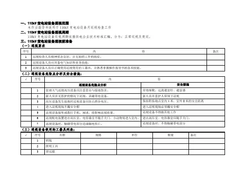 变电站设备巡视作业指导书