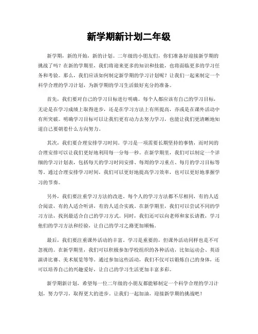 新学期新计划二年级