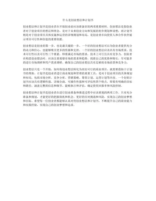 什么是创业想法和计划书