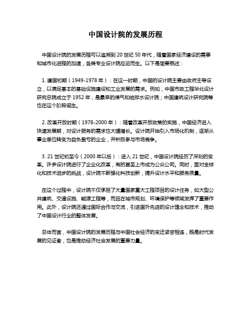中国设计院的发展历程