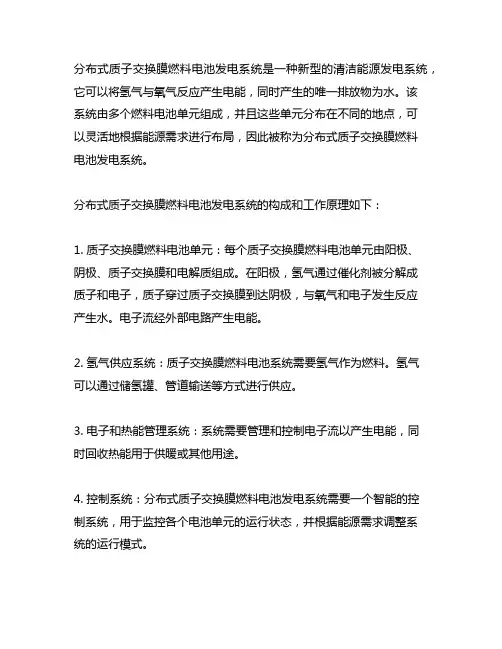 分布式质子交换膜燃料电池发电系统