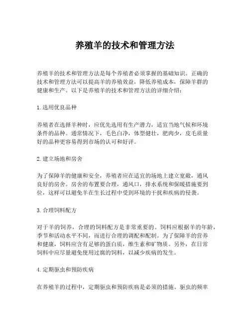 养殖羊的技术和管理方法