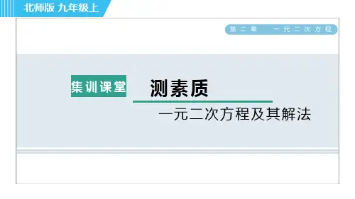 北师大版九年级上册数学第二章一元二次方程 测素质 一元二次方程及其解法