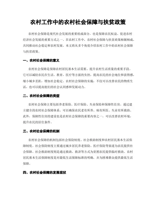 农村工作中的农村社会保障与扶贫政策