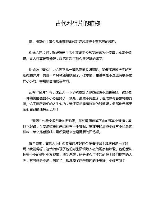 古代对碎片的雅称