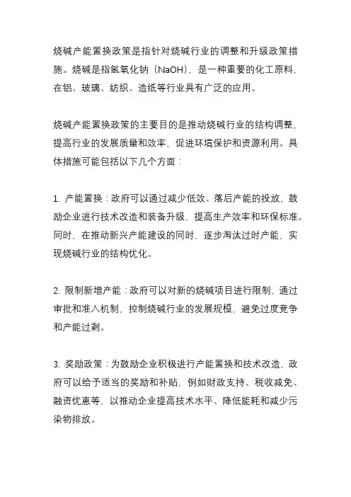 烧碱产能置换政策