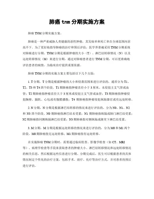 肺癌tnm分期实施方案