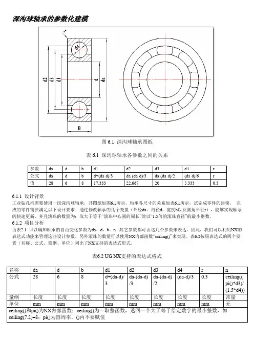 深沟球轴承参数化建模