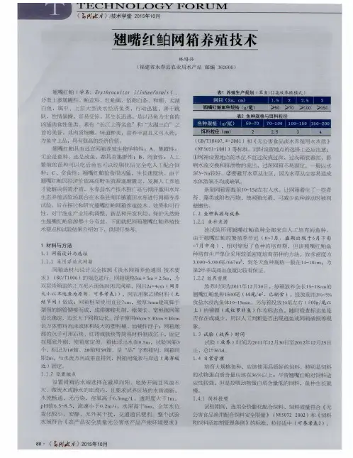 翘嘴红鲌网箱养殖技术