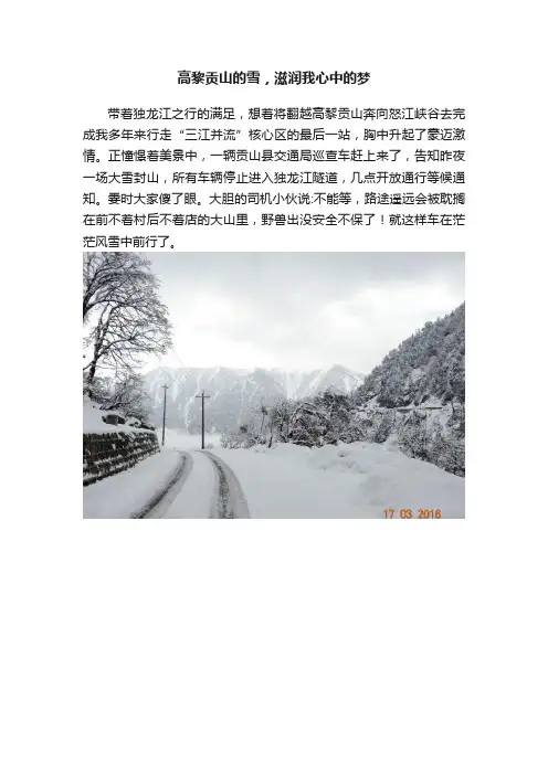 高黎贡山的雪，滋润我心中的梦