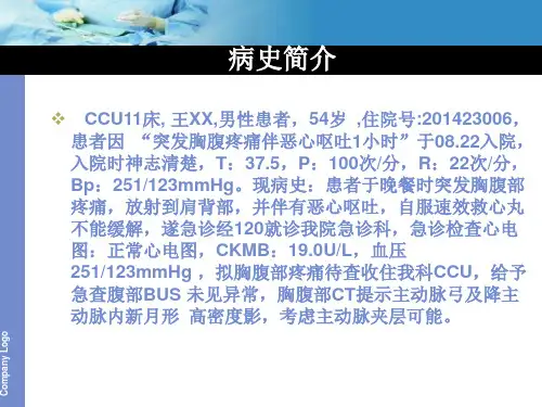 主动脉夹层教学查房课件