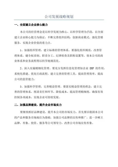 公司发展战略规划