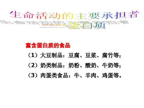 高中生物必修一：《生命活动的主要承担者——蛋白质》课件PPT课件