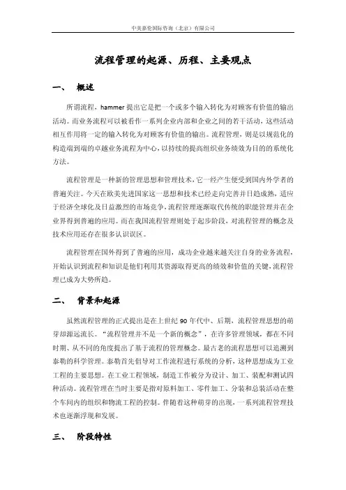流程管理起源