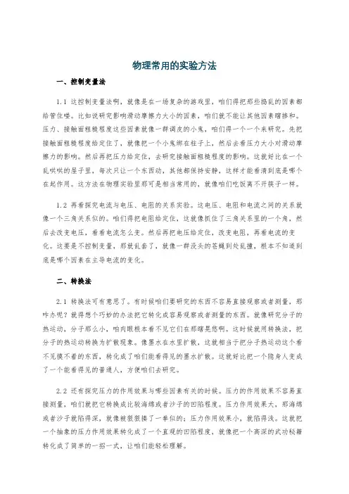 物理常用的实验方法