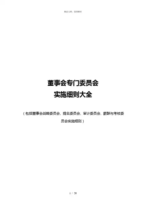 华彩咨询—杭挂集团—董事会专门委员会实施细则大全