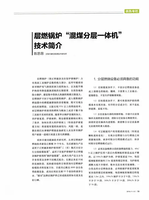 层燃锅炉“混煤分层一体机”技术简介