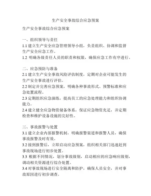 生产安全事故综合应急预案