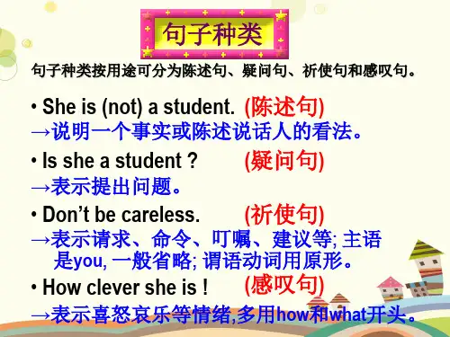 初中英语人教新目标九年级全一册Grammar中考复习——句子种类Sure课件