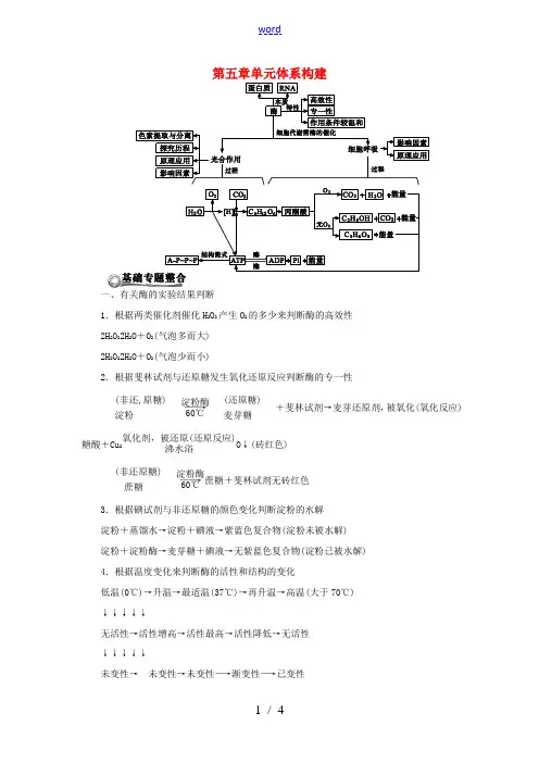 2013届高考生物总复习 第五章单元体系构建教案 新人教版