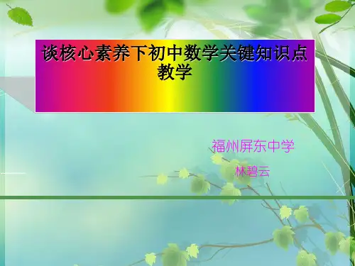谈核心素养下初中数学关键知识点 PPT课件 图文