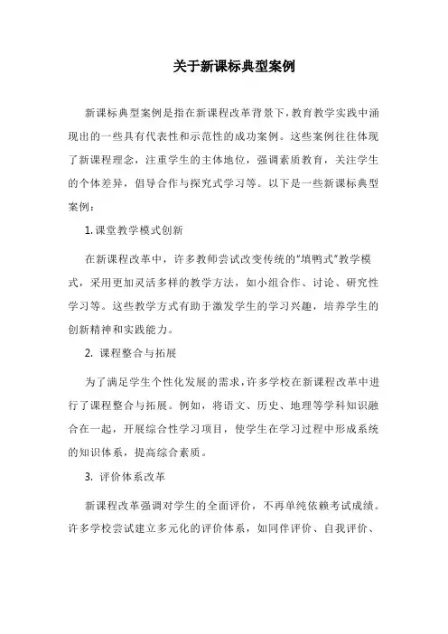 关于新课标典型案例