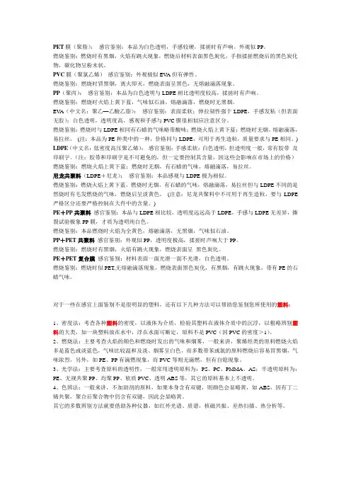 识别塑胶的几种方法
