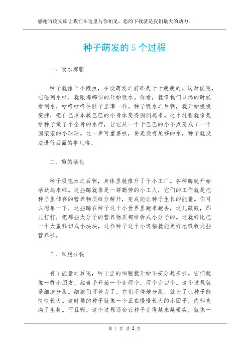 种子萌发的5个过程